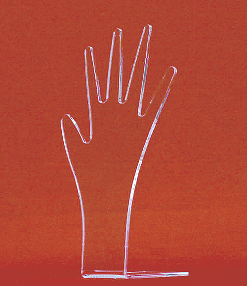 Straight-up Acrylic Hand Display.         Categ 10-124